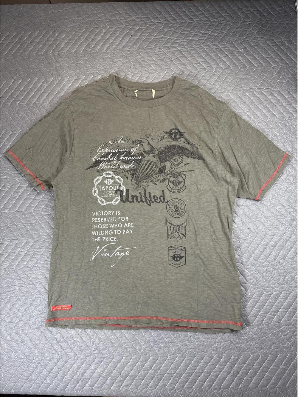 y2k tapout mma elite t shirt mens large